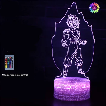 3D Lamp Joonis Lapse Magamistuba Decor Nightlight Cool Kids Sünnipäeva Kingitus Anime Vidin Illusioon Led Night Light 7/16 värvid