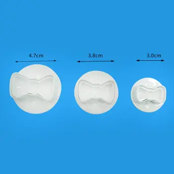 3tk/Set Plastikust 3D Mini Bowknot Kuju DIY Fondant Kolb Cookie Cutter Tempel Hallituse Bow-Tie Biskviit Cupcake Torukübar Hallituse Küpsetamine