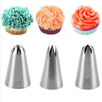 3tk/set Roosa Lill Kook Dekoreerimiseks Jäätumine Vihjeid Cupcake Pihustid 1M+2D+2F Küpsetamine Kaunistused Bakeware vene Pihustid