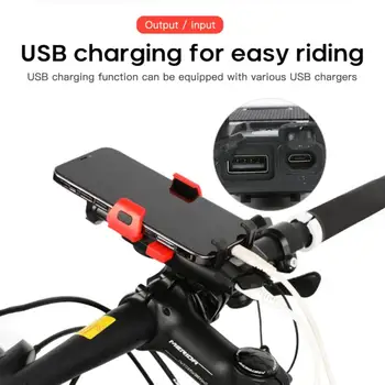 4in 1Bicycle Bike Ees Valgus Esitulede Veekindel USB-Laadimine Sarv Telefoni Omanik Bike MTB Lamp Jalgrattasõit Taskulamp Tarvikud