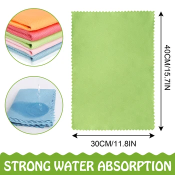 5/10pcs Wave Pattern Fish Scale Cloth Rag 30x40cm Water Absorbable Glass Kitchen Cleaning Cloth Wipes for Table Window