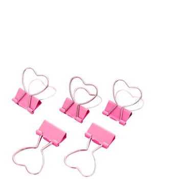 5 tk/ 1lot Mini armas tüdruk süda roosa love metal Clip-Set / Armas metallist kirjaklambrid / Väikelaevad Foto Pesulõksud Kawaii Kirjatarvete