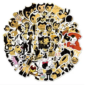 50tk Resuable Cartoon Bendy Tint Machine Mäng Kleebis Pet Džungel Rula Külmkapp Kitarr Sülearvuti Reisi -, Pagasi Kleebis Kid Kingitus