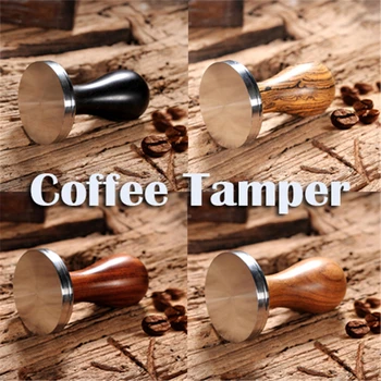 51/53/54/58/58.35 mm Puidust Käepide Kohvi Tamper espressopulbrit Korter Vajutage Haamer Kohvi Tamper Veski Espresso Barista Tööriist