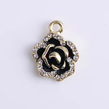 5tk/palju Sulamist Rhinestone camellia Ripats Kullast Nupud Kaunistused Diamond Flower Ehted Choker Juuksed DIY Ehted Tarvikud