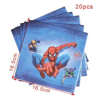 80pcs Spiderman Teema Ühekordsed Nõud kids Sünnipäeva Paberi Cups +Plaadid+Salvrätikud+Giftbags Määrab Isiku Tarvikud