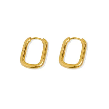 925 Sterling Hõbe korea Ovaalne Hoop Kõrvarõngad on Naiste-Gold Retro Seksikas Kuum Elegantne Geomeetriline Kõrvarõngad Uus Kuld Värvi Kõrvarõngas