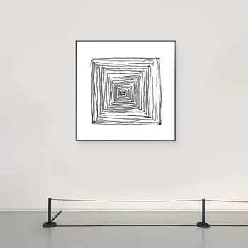 Abstraktne lihtsus valge Lõuend Maali Poster ja Print Square Minimalistlik Decor Seina Art Pilt Elutuba, Magamistuba Vahekäiguga