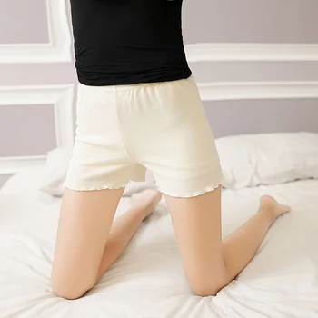 AECU Naiste Suvel Ohutuse Püksid Lõng Soonilised Triibulised Aluspüksid (Solid Color Ruffled Agaric Hem Bokserid Naine Upskirt Lühike
