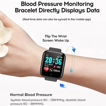 Algne Y68 D20 smart vaadata meeste ja naiste südame löögisageduse, vererõhu monitor veekindel sport nutikas käevõru Xiaomi IOS
