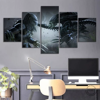 Alien Vs Predator Uhke Plakat Video Mängu Lõuendil õlimaal Must ja Valge Seina Art Arvuti Seina Taustal Decor raamita