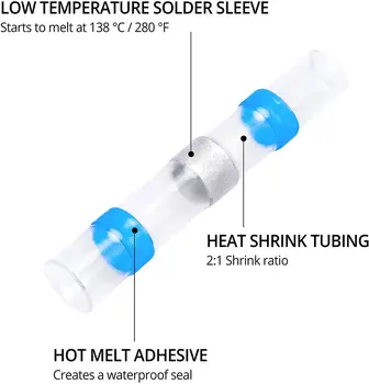 AMPCOM Praktiline Elektri-Veekindel Tihend Heat Shrink Tagumik Klemmidele Joota Jootmise Varruka Traat Pistikud