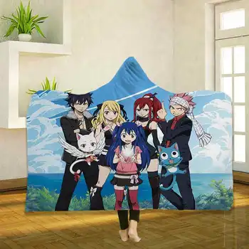 Anime Muinasjuttude 3D-Printimine Visata Kapuutsiga Tekk Kantav Soe Fliis Voodipesu Office Tekid Pehme Täiskasvanute Travel 13