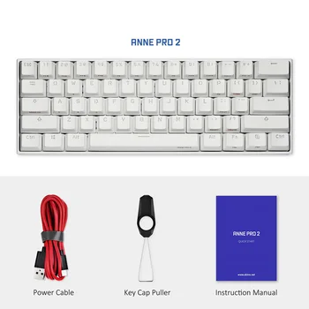 ANNE Pro2 Punane Sinine Pruun Lüliti Gaming Keyboard Mini Kaasaskantav Juhtmevaba bluetooth 60% Mehaanilise Klaviatuuri Eemaldatav Kaabel