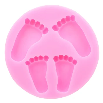 Armas Silikoon Baby Foot Hallituse Kook Teenetemärgi Fondant 3D Jalad Hallituse Moldes Küpsetamine Roosa Kook Dekoreerimiseks Vahendid