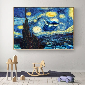 Arst, Kes Van Gogh#i Kodu Kaunistamiseks Kohandatud Lõuendile Maali Seina Silk Plakat Riie#KC-22