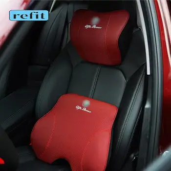 Auto peatugi nimme padi komplekt kaela padi seljatugi Jaoks Alfa Romeo Giulia Stelvio sisustuselemendid