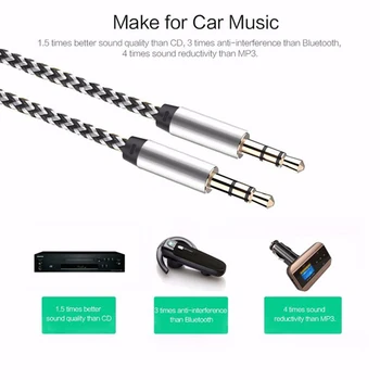 Baseus 3.5 mm Jack Audio Cable Jack 3,5 mm Isane Mees Audio Aux Kaabel Samsung S10 Auto Kõrvaklappide Kõlari Juhe Line Aux Juhe