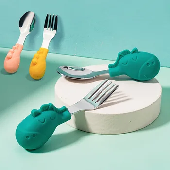 Beebi Lauanõude Komplekt Lastele Anum Roostevabast Terasest Väikelapse Dinnerware Söögiriistad Cartoon Imiku Toitmine Puu-Tööriistad