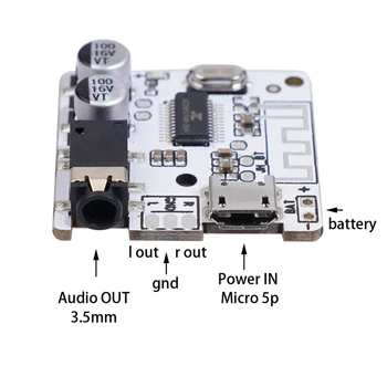 Bluetooth-5.0 JL6925A Stereo Muusikat 3,5 mm DIY Auto Bluetooth Audio Receiver WAV+AHV+FLAC+Kadudeta MP3 Dekodeerimine Stereo TSLM1