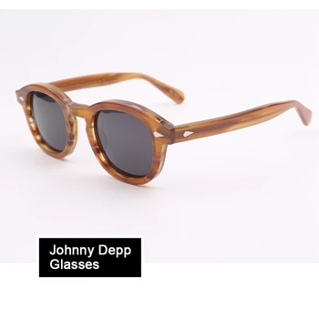 Brändi Johnny Depp Päikeseprillid Meestele Naine Vintage Disainer Atsetaat Klaasid Raami Sõidu Polariseeritud päikeseprillid UV400 Kõrge Kvaliteediga