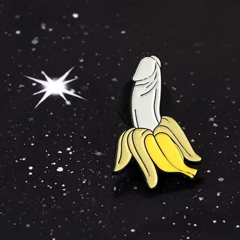 Cartoon Loominguline Kooritud Banaan Puu-Modelleerimine Pop-Emailiga Pin Rinnamikrofon Märgid Sõle Naljakas Mood Ehteid