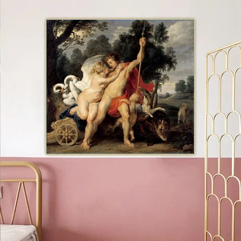 Citon Peter Paul Rubens《Venus ja Adonis》Lõuend Kunsti Õli Maali Kunstniku Plakat Dekoratiivne Pilt Seina Decor Kodu Kaunistamiseks