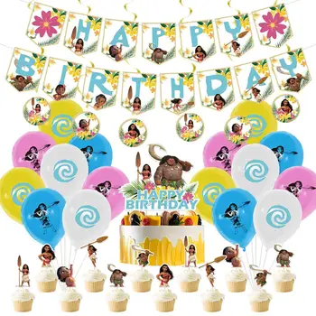 Disney Printsess Moana Latex Balloon Teema Banner Sünnipäeva Õhupallid Kids Sünnipäeva Kaunistamiseks Beebi Dušš Õhupallid
