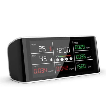 DM69 Õhu Kvaliteedi Analüsaator Digitaalse Ühise Ekraan CO2-PM2.5 PM10 HCHO TOVC Temperatuur Niiskus Detektor Monitor