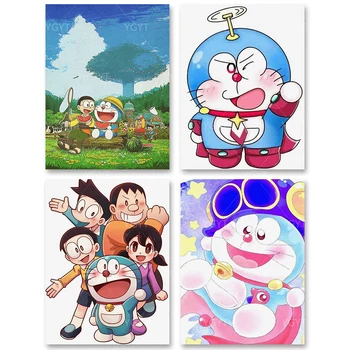 Doraemon Maali Diamond Diy Full Ringi Puurida 5D Home Decor ristpistes Seina Art Tikand Käsitöö Pildid Jaapani Anime Kingitus