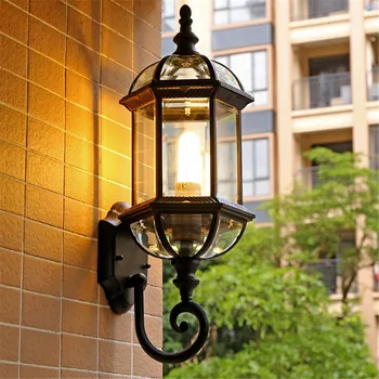 E27 Ameerika retro väljas seina lamp metall, klaas galerii lamp tööstus väljas hotel buitenlamp seina lamp aed lamp