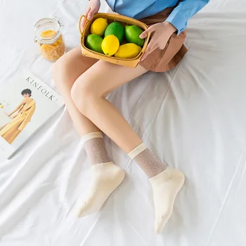 [EIOISAPRA]Läbipaistev Värviline Puuvillane Suvel Lühikesed Sokid Loominguline Harajuku Sokid Naistele Magus korea Calcetines Mujer Sokken