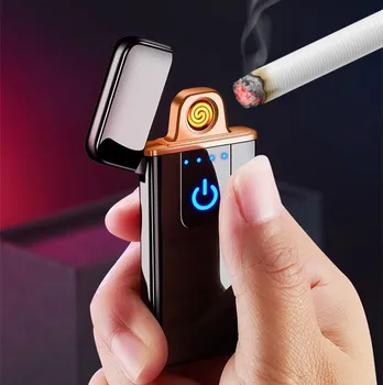 Electric Double-sided Volfram sigaretisüütaja USB-Laadimine kergem Hingav Touch Control Kaasaskantav Laetav Tulemasinad