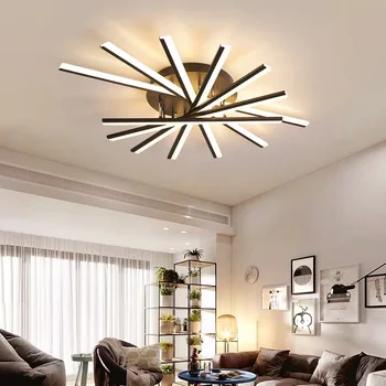 Elutoa lambi lihtne, kaasaegne atmosfäär majapidamis-fan-kujuline loominguline led isiksuse magamistoa lambi hall lamp laes