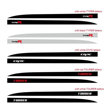 For-Honda CIVIC Tourer TypeR 14-15 Vinüül Decal Racing Sport Auto Ukse Pool Seeliku Triibud StickersCar Stiil Keha Decor Kleebis