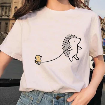 Graafiline Tees Tops Cute Cartoon Tshirts Gooti Kawaii Siil Tshirt Naiste T-Särk Korea Vintage Riided Dropshipping Õhupallid