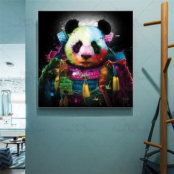 Graffiti Art Loomade Lõuend Kunsti Plakat ja Print Ahv Siga Panda Lõuend Maalid Seina Home Decor Street Art Pilt