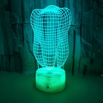 Hammaste Tüüp Värvikas 3D Led Lamp 3D Hamba Kalle Valguse hambakliinik Kunsti Artware Hambaravi Näitab, Sünnipäev, Jõulud Kingitus