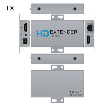 HDMI Extender 1080p,Üle Ühe Cat5e/Cat6 Kaabel Full HD Uncompressed Edastada Kuni 164 Ft(50m), POE Funktsioon HD STB,DVD