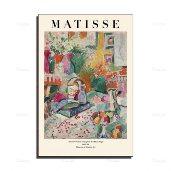 Henri Matisse Interjööri Noor Tüdruk (Tüdruk Lugemine) 1905, Fauves, Matisse Print, Kaasaegse Kunsti, Seina Art PosterCanvas Maali