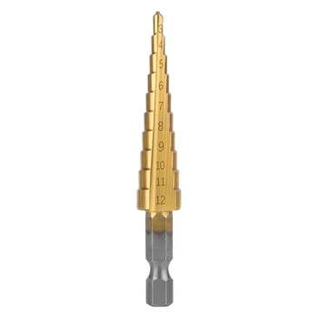 HSS Titaan Kaetud Step Drill Bit 4-12 4-20 4-22 4-32mm Võimsus Spiraalsed Sooned Metall-Terasest Trepid Woodworker Puurimise Tööriist