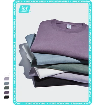 INFLATSIOON 265G Tühi Tshirts Naine Suvel Regulaarselt Basic Tavaline Slim Fit T-Särgid Naiste Vabaaja Lühikese Varrukaga T-särgid Naine