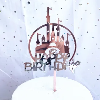 INS Sünnipäevaks Akrüül Koogikarpides Torukübar Hõbedane Roosa Lossi Cupcake Torukübar Tüdruk Sünnipäev Kook Dekoratsioonid Baby Shower