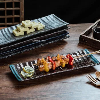 Jaapani plaat loominguline retro sashimi sushi plaat suupiste plaat restoran sahtel leibkonna keraamilised lauanõud ristkülikukujuline plaat