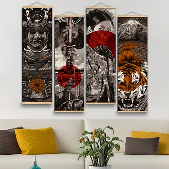 Jaapani Samurai Ukiyoe Plakat ja Trükib Leidke Värvimine Tiger Lõuend Seina Art elutuba, Magamistuba Teenetemärgi Leidke Plakat