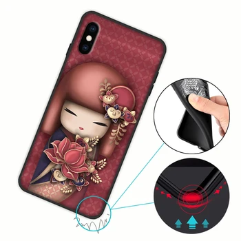 Japanese Kokeshi Doll Soft Cover Case for iPhone 12 11 Pro X XS XR Max