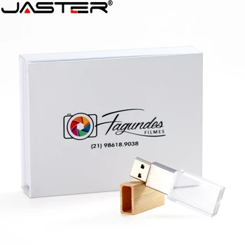 JASTER USB 2.0 Uus Custom LOGO di Cristallo di Memoria Flash Drive con Scatola Regalo 4GB 8GB 16GB32GB64GB usb flash drive armas