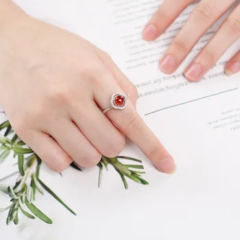JD Ring Crystal Naiste Looduslik Kivi Ring, Ring Helmed Vabaaja sõrmustes Roheline Avärav Hõbedane Värv Õnnelik Poole Ehted