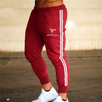Jõusaal joggers mehed töötab püksid meestele hip-hop sweatpants jõusaali meeste fitness Sweatpants punane segast püksid jälgida fitness püksid