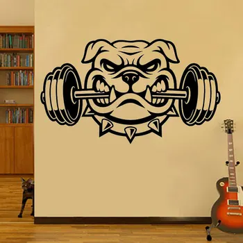 Jõusaal Sport Seina Kleebis Bull Dog Muster Art Vinyl Jõusaali Seina Kleebis Koju Poiss Magamistuba Treening Kaasaegne Sisustus JSF51